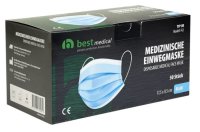 Medizinische Einwegmasken TYP IIR blau & schwarz -...